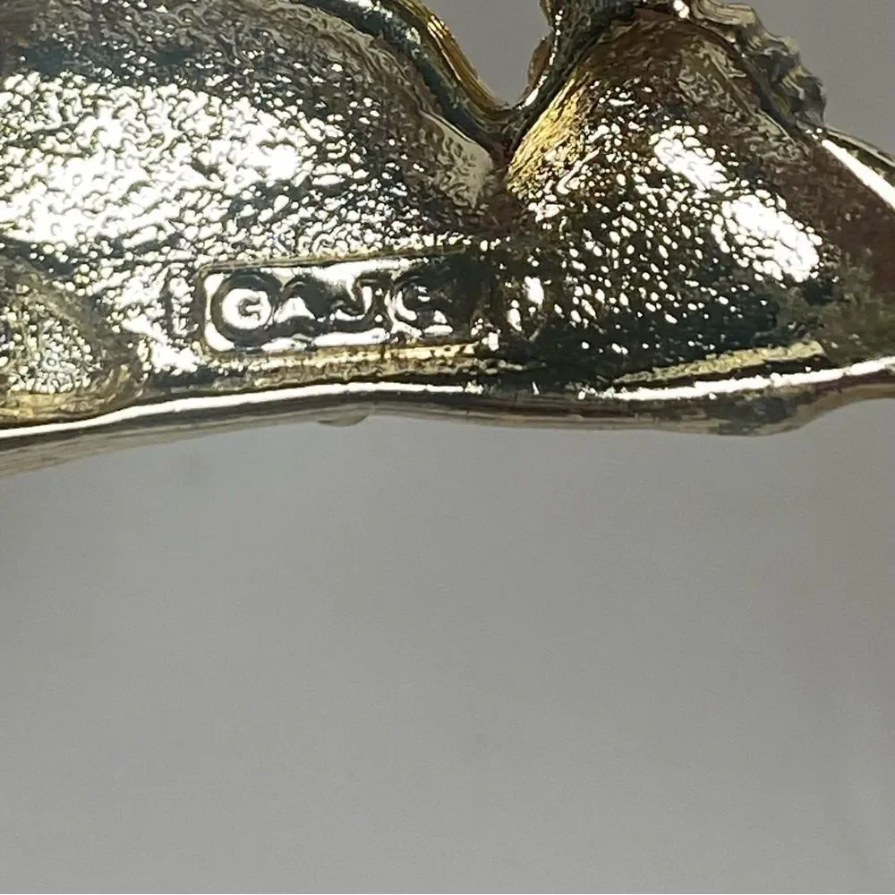 American Jewelry Company Vintage Matte and Satin Gold Finish Angel Brooch